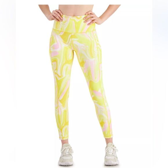 ID IDEOLOGY Compression Watercolor Whirl 7/8 Leggings, High-Rise Side-Pocket 2X - Picture 2 of 7